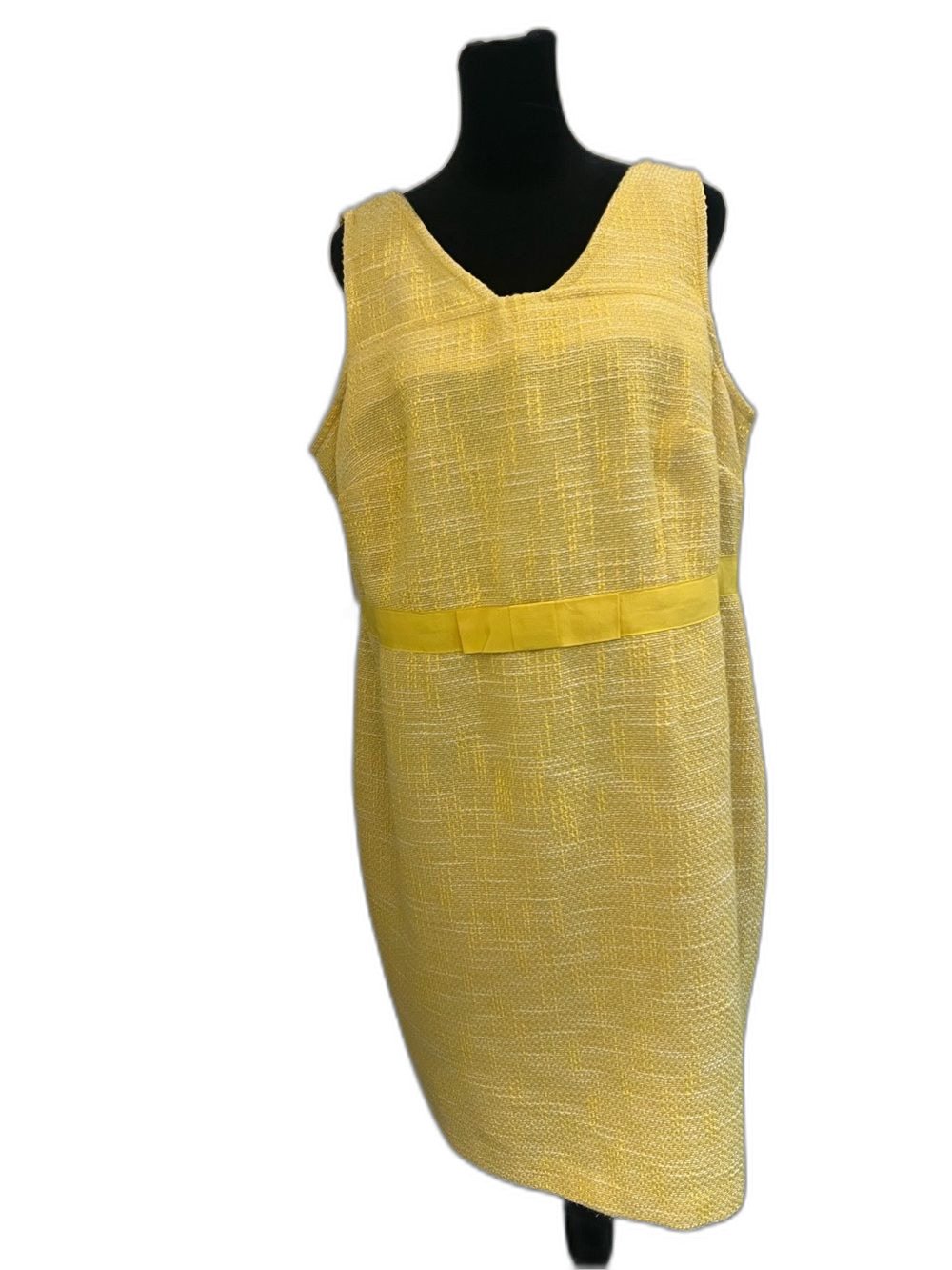 Talbots Yellow Textured Sleeveless Dress — 16W